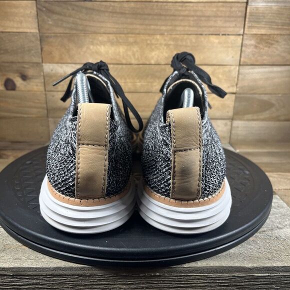 Cole Haan Mens Size 8 Original Grand Wingtip Oxford Stitchlite Black Optic White - Picture 4 of 10